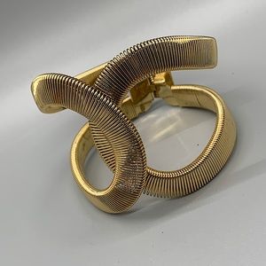 GOLD ADJUSTABLE CUFF HINGED INFINITY BRACELET